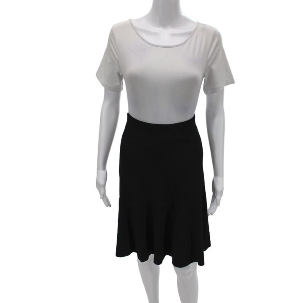Gunex Women Black Flare Skirt Knee Length Zip Size 6
